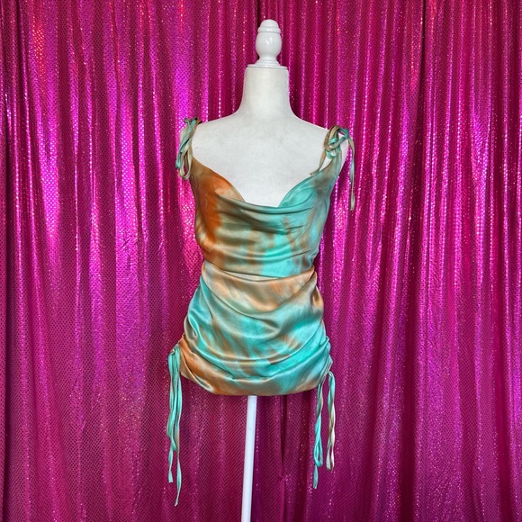 Sliky Turquoise Dress - Picture 1 of 5